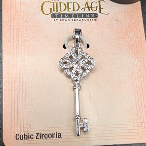 Gilded Age Cubic Zirconia Key Pendant - NWT
